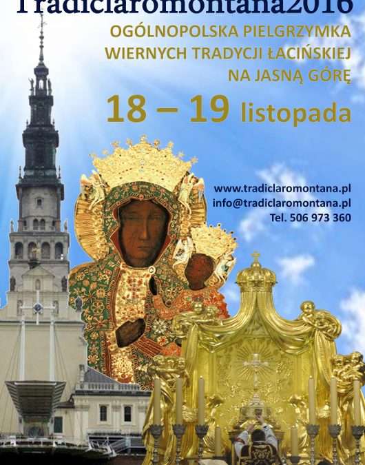 Plakat pielgrzymki – Tradiclaromontana2016.